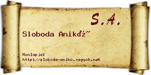 Sloboda Anikó névjegykártya